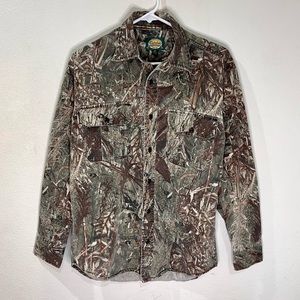 Vintage Cabela's Button Up Shirt Long Sleeve Heavyweight Camo Shirt Size Small
